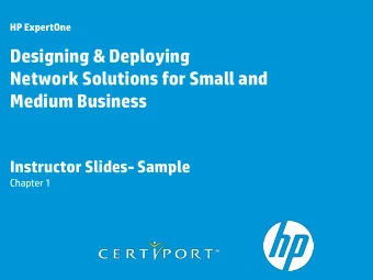 Network Solutions for Small and  Medium Business  Instructor Slides- Sample  Chapter 1  Designing