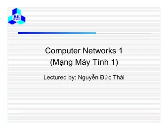 Computer Networks 1 (M  ng My Tnh 1) Lectured by: Nguy  n  c Thi  Lecture 5: