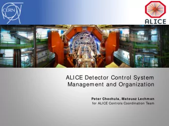 ALICE Detector Control System  Management and Organization  Peter Chochula, Mateusz Lechm an  for