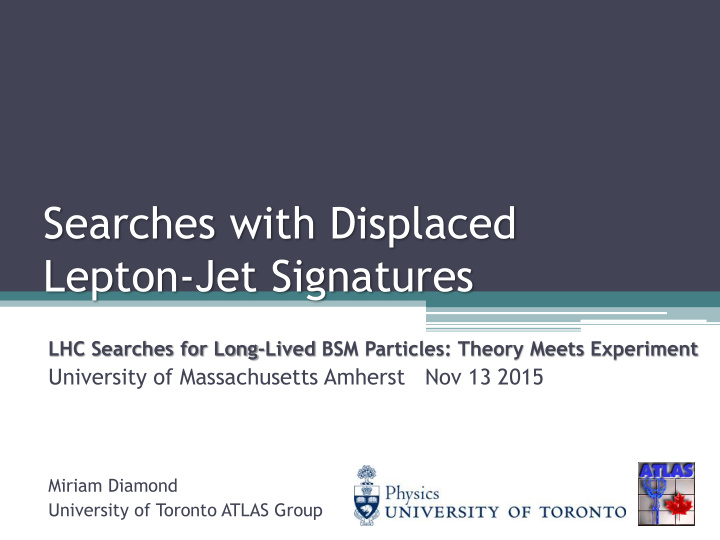 searches with displaced lepton jet signatures