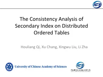 The  Consistency  Analysis  of    Secondary  Index  on  Distributed