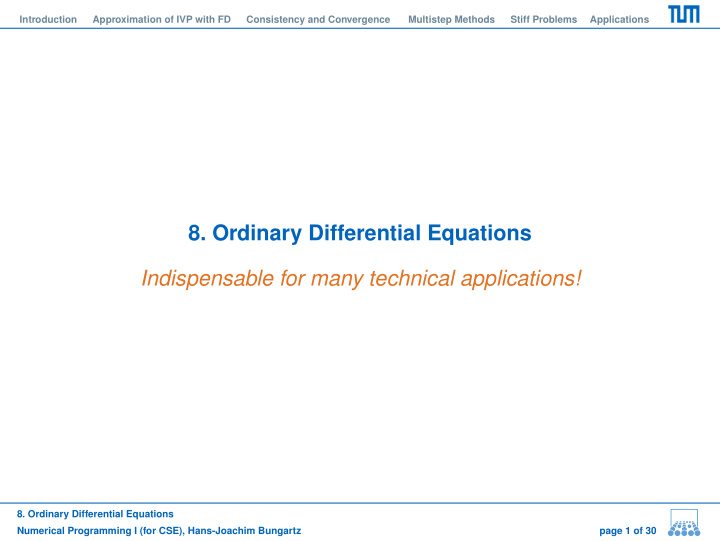 8 ordinary differential equations indispensable for many