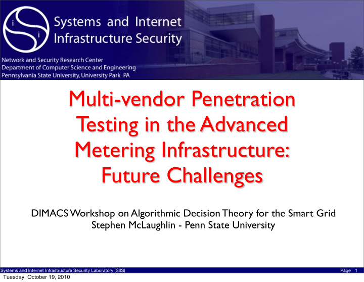 multi vendor penetration testing in the advanced metering