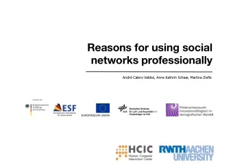 Reasons for using social  networks professionally  Andr Calero Valdez, Anne Kathrin Schaar,