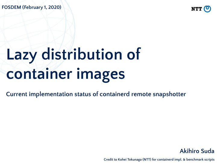 lazy distribution of container images