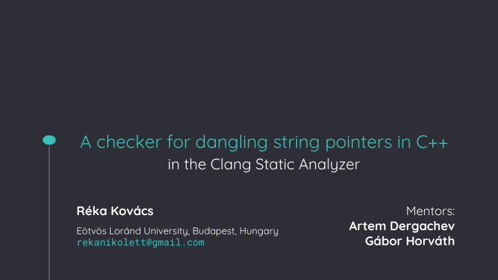 a checker for dangling string pointers in c