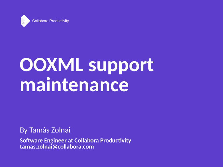 ooxml support maintenance
