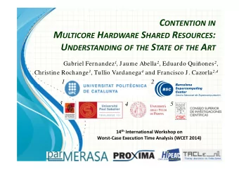 M ULTICORE H ARDWARE S HARED R ESOURCES : U NDERSTANDING OF THE S TATE OF THE A RT Gabriel