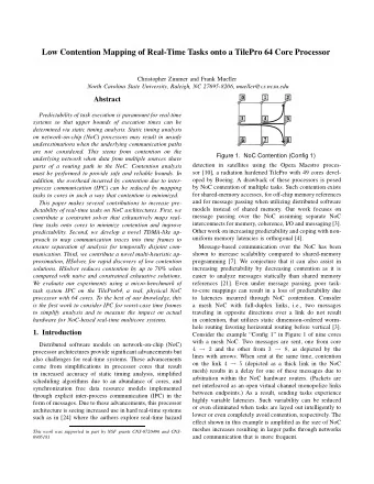 Low Contention Mapping of Real-Time Tasks onto a TilePro 64 Core Processor  Christopher Zimmer and