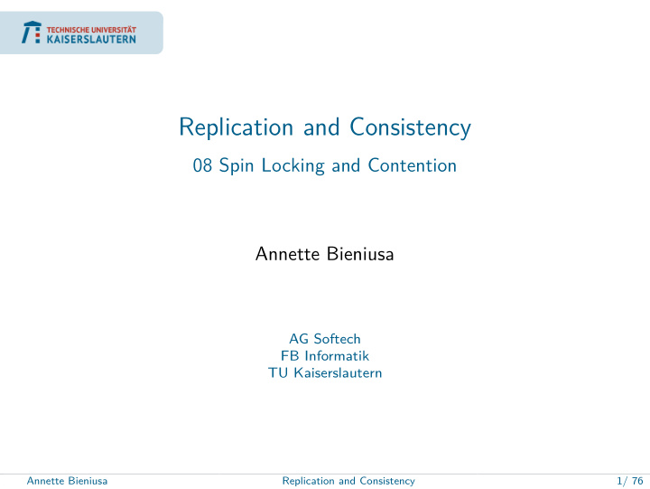 replication and consistency