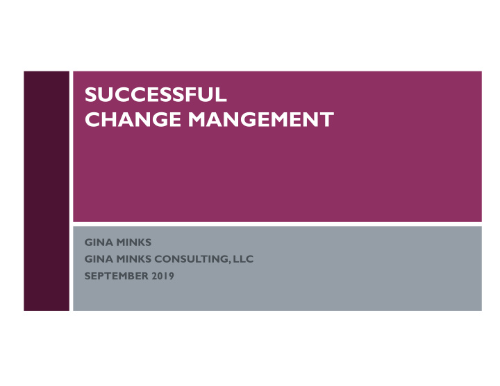 successful change mangement