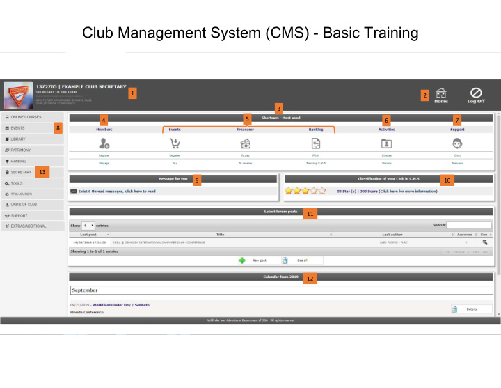 club management system cms basic training
