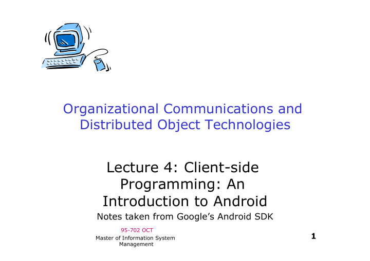 distributed object technologies lecture 4 client side