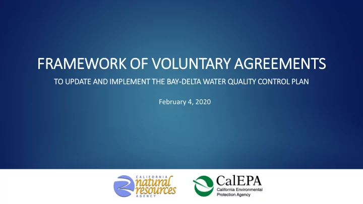 framew ework rk o of voluntary a y agr gree eemen ents