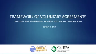 FRAMEW  EWORK  RK O  OF VOLUNTARY A  Y AGR  GREE  EEMEN  ENTS  TO U  UPDATE  TE A  AND IMPLEMENT TH