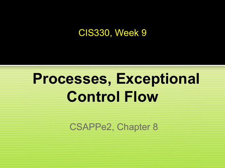 processes exceptional control flow