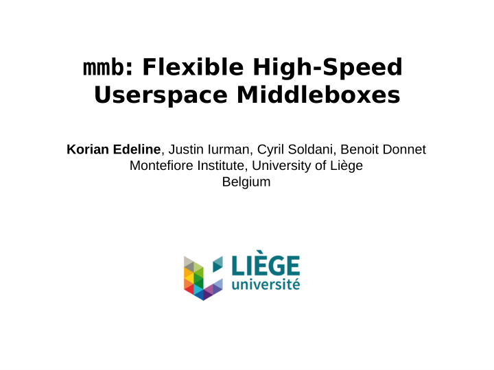 mmb flexible high speed userspace middleboxes