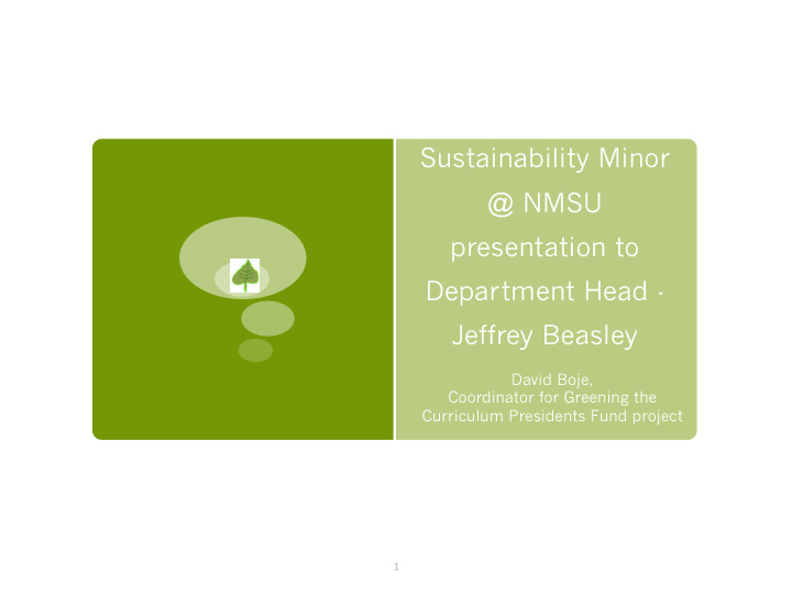 building the sustainability minor nmsu presentation to
