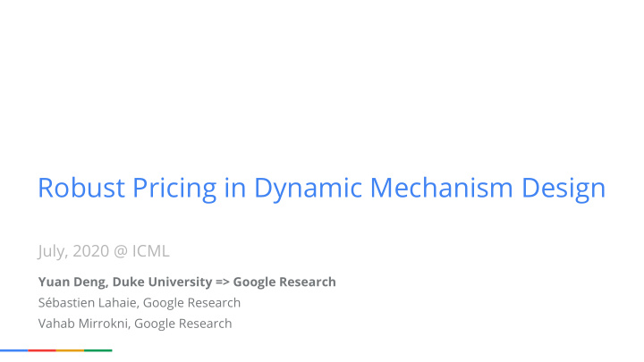 robust pricing in dynamic mechanism design