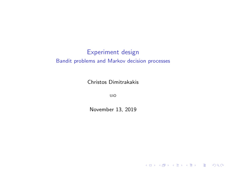 experiment design