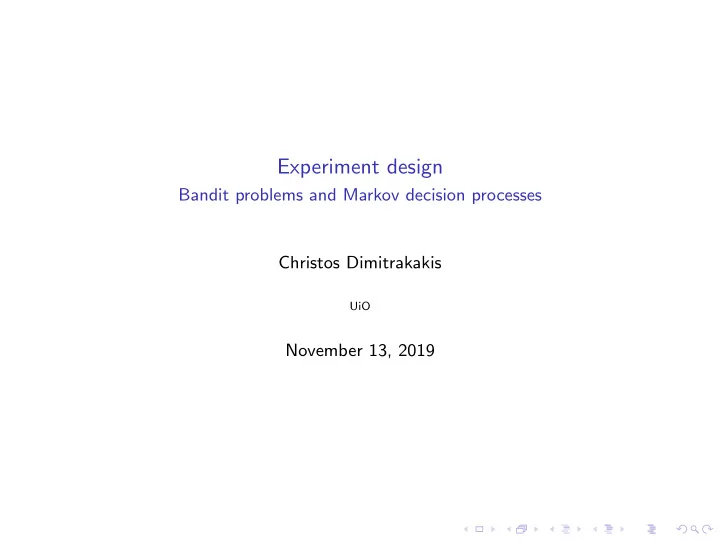 experiment design