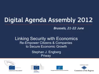 Linking Security with Economics  Re-Empower Citizens &amp; Companies  to Secure Economic Growth