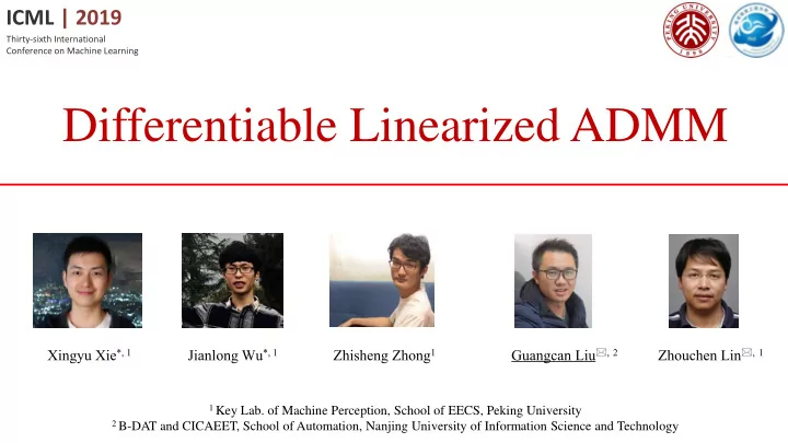 differentiable linearized admm