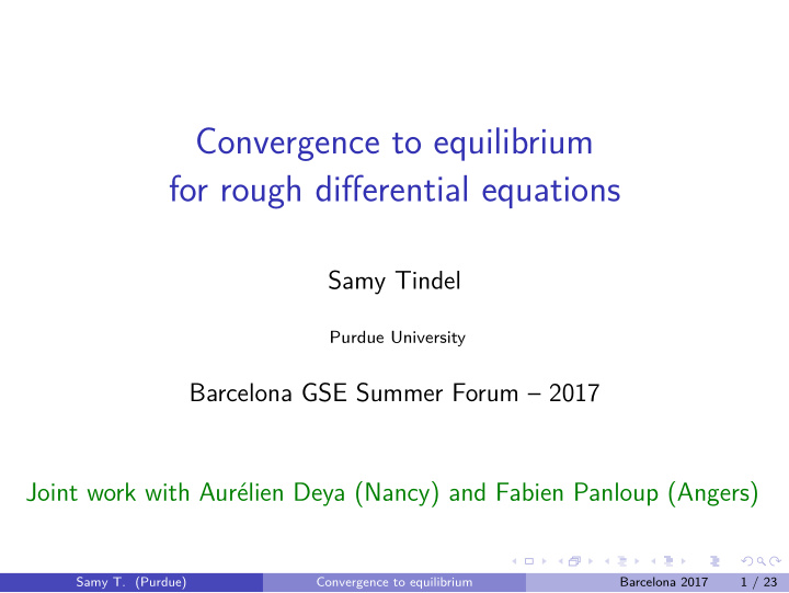 convergence to equilibrium for rough differential