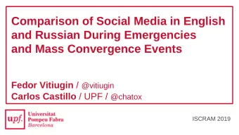 Comparison of Social Media in English  and Russian During Emergencies  and Mass Convergence Events