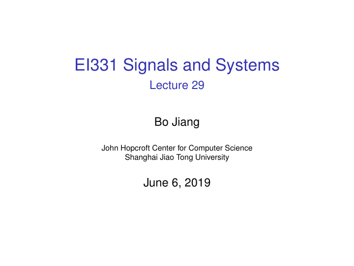 ei331 signals and systems