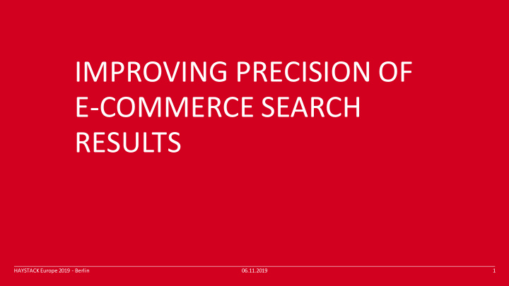 improving precision of e commerce search results
