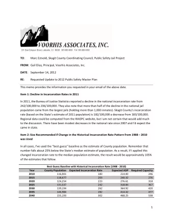 TO : Marc Estvold, Skagit County Coordinating Council, Public Safety Jail Project FROM : Gail