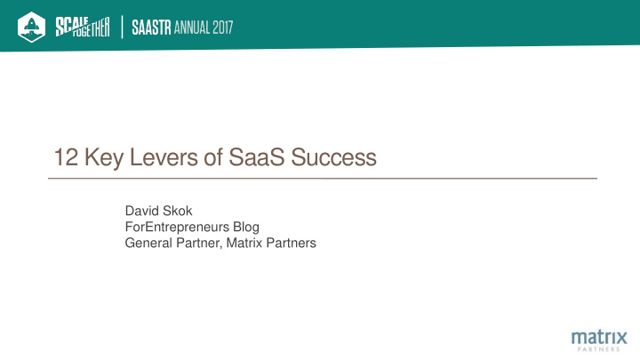 12 key levers of saas success