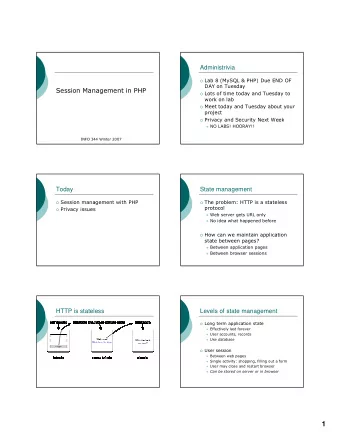 1  Technologies for managing state  Passing session through URLs