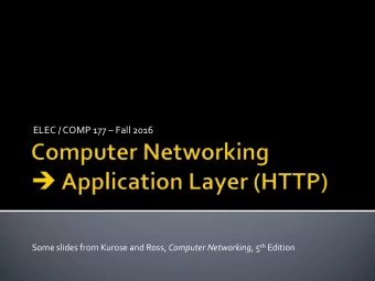 ELEC / COMP 177  Fall 2016 Some slides from Kurose and Ross, Computer Networking , 5 th Edition