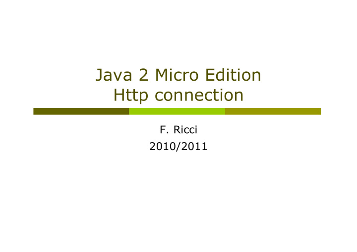 java 2 micro edition http connection