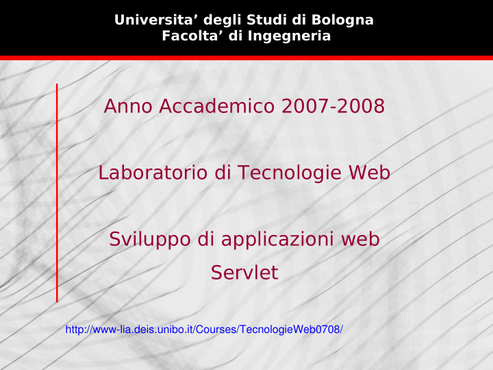 anno accademico 2007 2008 laboratorio di tecnologie web