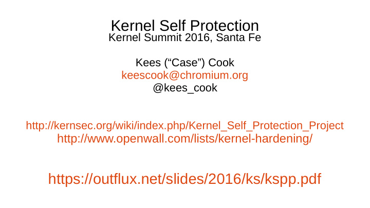 kernel self protection