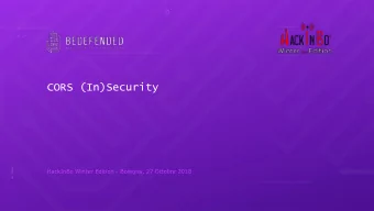 CORS (In)Security  HackInBo Winter Edition - Bologna, 27 Ottobre 2018  2  _ ABOUT  Davide Danelon