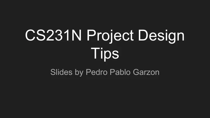 cs231n project design tips