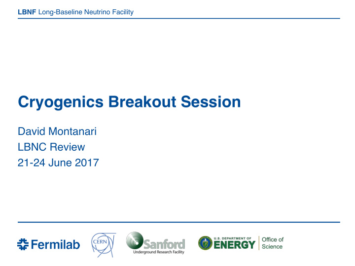 cryogenics breakout session