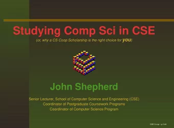 Studying Comp Sci in CSE (or, why a CS Coop Scholarship is the right choice for you )  John
