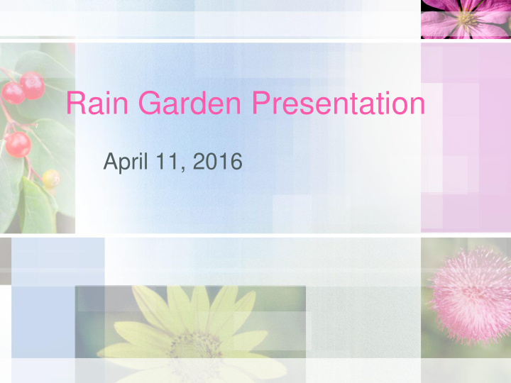 rain garden presentation