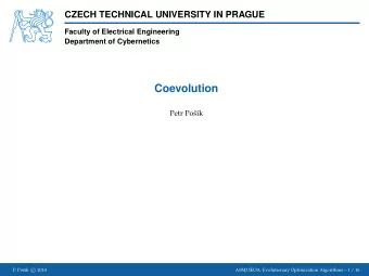 Coevolution  Petr Po  s  k  P. Po  s  k c  2014  A0M33EOA: Evolutionary Optimization