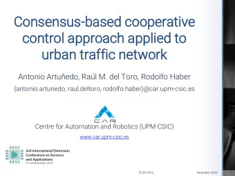 co  cont  ntrol  rol ap  approach  roach ap  applied  lied to  to  ur  urban  an tr  traffic  affic