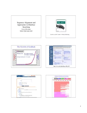 Sequence Alignment and  Approaches to Database  Searching  Jessica Kissinger  WHO-TDR Delhi 2005