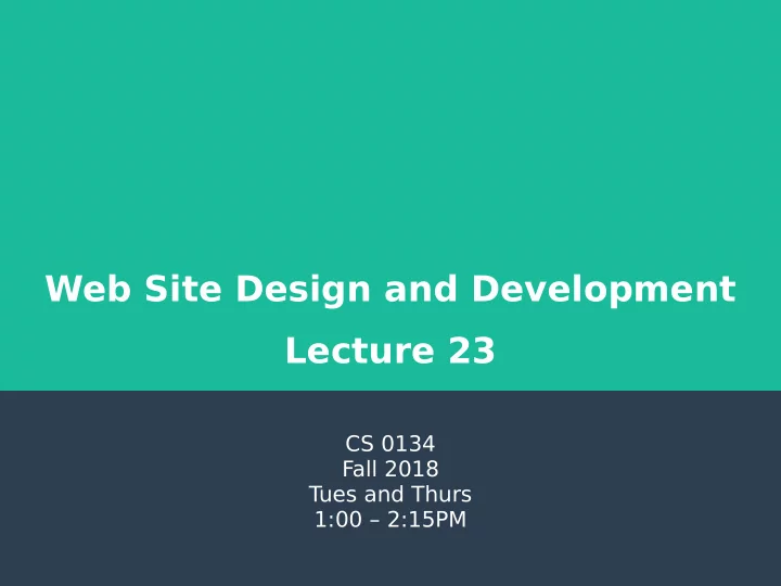 web site design and development lecture 23