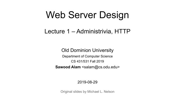 web server design