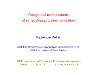 Categorical combinatorics  of scheduling and synchronization  in game semantics  Paul-Andr