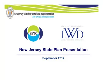 New Jersey State Plan Presentation  ______________________________________________  September 2012